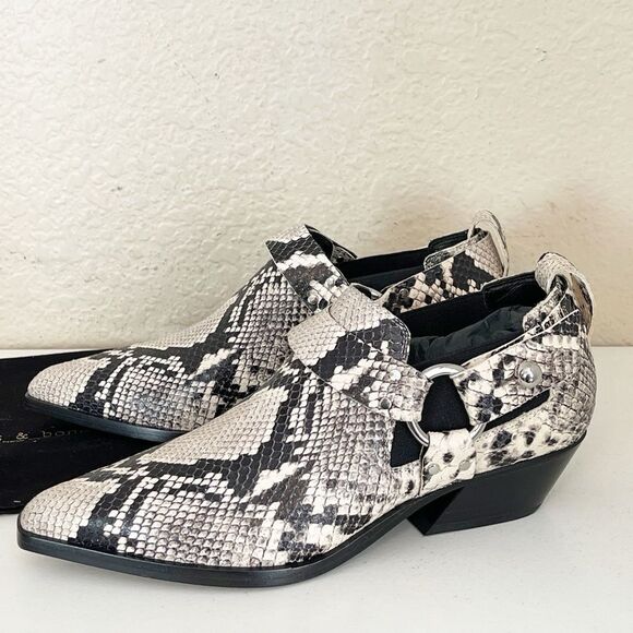 Rag & Bone Westin Harness pointy toe Boots in snakeskin leather. 40/10 New - Picture 6 of 16